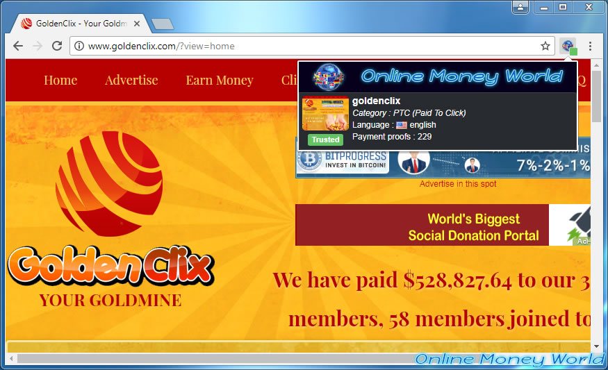 Automatic add of a site on Online Money World