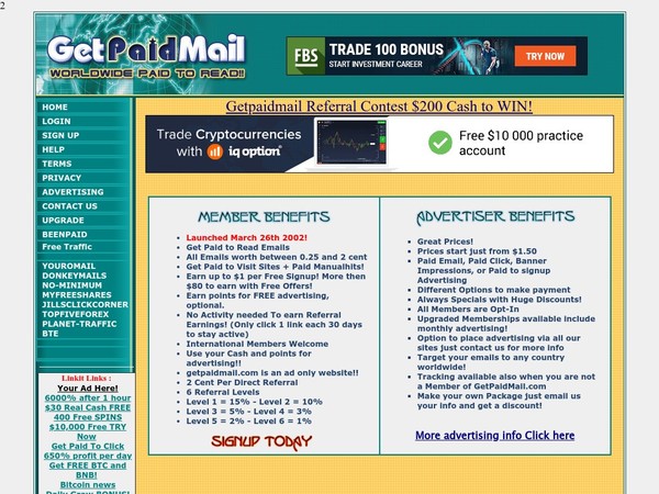 GetPaidMail - Trusted - PTR (Paid To Read mails) - Online Money World